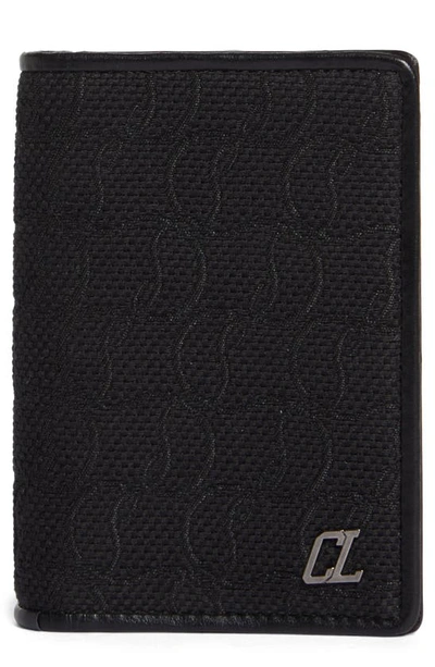Christian Louboutin Sifnos Monogram Jacquard Bifold Wallet In Black