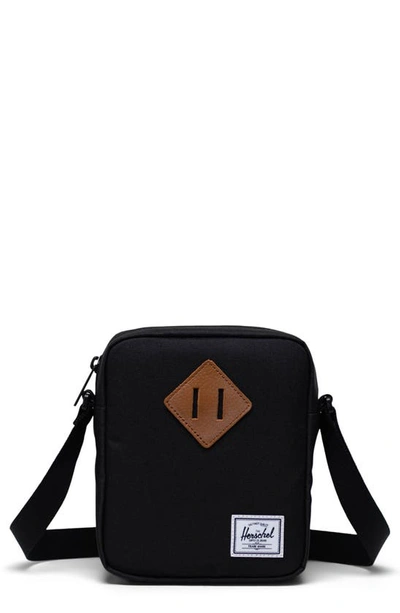 Herschel Supply Co Heritage Recycled Polyester Crossbody Bag In Black