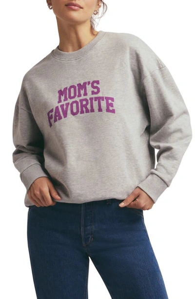 Favorite Daughter Mom's Favorite Cotton Graphic Sweatshirt In Heather Grey