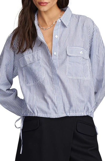 Lucky Brand Utility Button-up Shirt In Blue Stripe