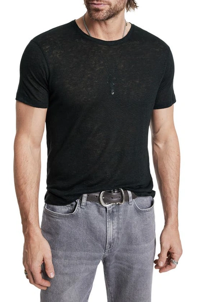 John Varvatos Avanca Linen T-shirt In Steel Grey