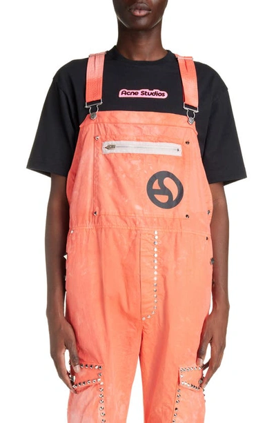 Acne Studios Oversize Studded Cargo Dungarees In Multicolor