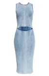 Diesel M-taryn Ribbed Midi Dress In Denim