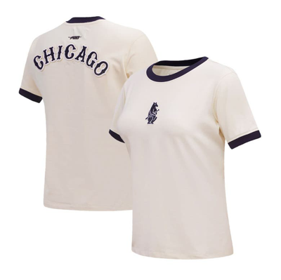 Pro Standard Cream Chicago Cubs Retro Classic Ringer T-shirt