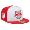 NEW ERA NEW ERA WHITE/RED NEW YORK RED BULLS 2024 KICK OFF COLLECTION 59FIFTY FITTED HAT