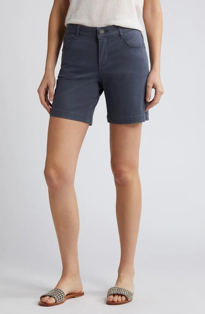 Wit & Wisdom 'ab'solution Mid Length Stretch Twill Shorts In Shadow