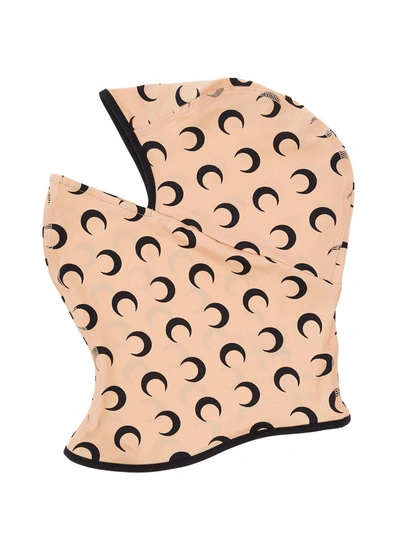 Marine Serre Crescent Moon-print Balaclava In Beige