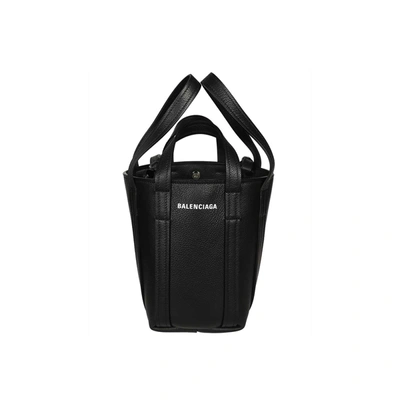 Balenciaga Shoulder Strap Tote Bag With Logo Stamp In Black