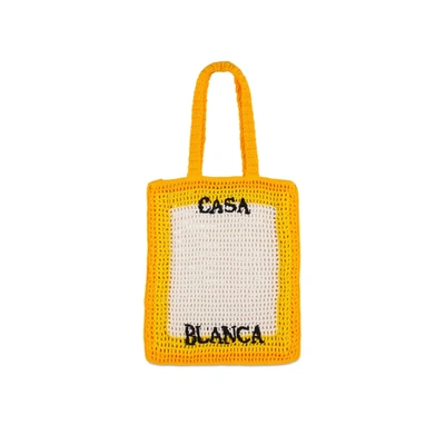 Casablanca Crochet Cuzimala Tote Bag In Yellow