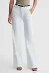 Paige Sasha High Waist Wide Leg Trouser Jeans In Crisp White