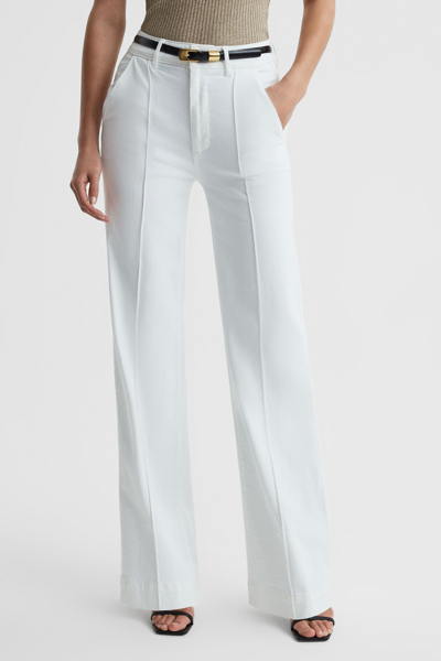 Paige High Rise Wide Leg Trousers In Crisp White