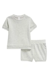 Nordstrom Cozy Short Sleeve Top & Shorts Set In Grey Light Heather