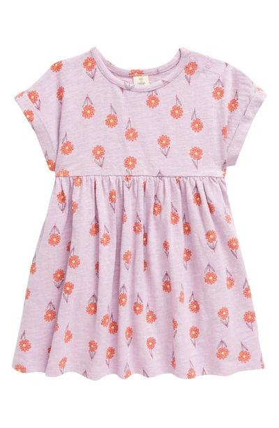 Tucker + Tate Babies' Print Roll Cuff Cotton Dress In Purple Lupine Amelia Floral