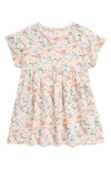 Tucker + Tate Babies' Print Roll Cuff Cotton Dress In Pink English Meadow Daisy