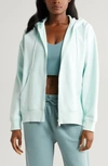 Zella Cloud Zip Hoodie In Green Glimmer