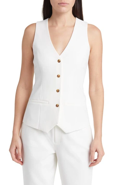 Favorite Daughter The Jones Twill Vest In Ivory