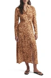 FAVORITE DAUGHTER THE ICON LEOPARD PRINT LONG SLEEVE DRESS