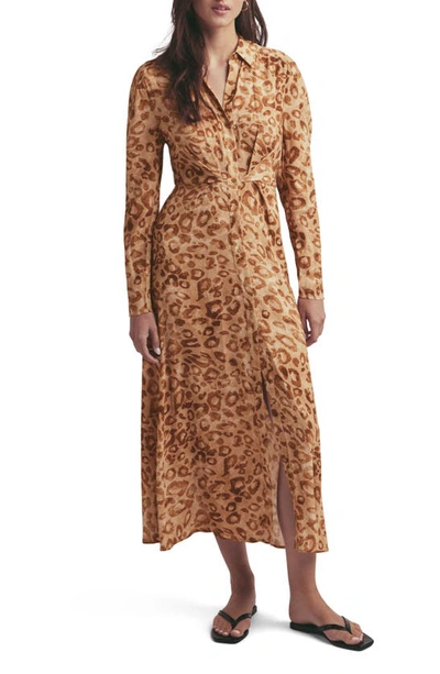 Favorite Daughter The Icon Leopard Print Long Sleeve Dress In Leo Vibes