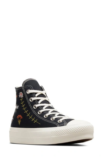 Converse Chuck Taylor® All Star® Lift High Top Platform Sneaker In Black/ Black/ Egret