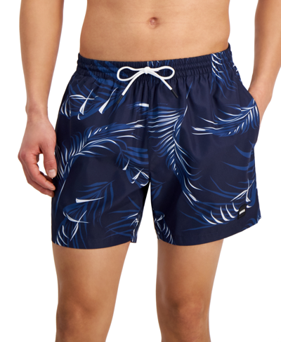 Hugo Boss Boss By  Men's Piranha Drawstring 5.3" Swim Trunks, Created For Macy's In Open Blue