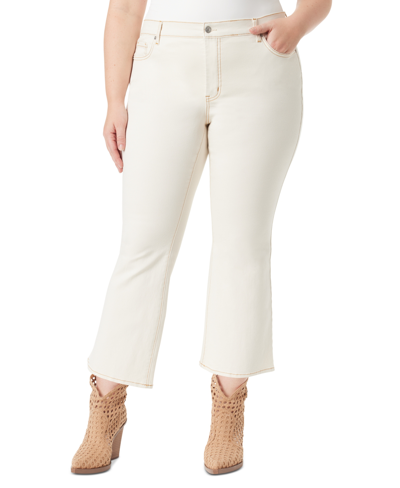 Jessica Simpson Trendy Plus Size Charmed Ankle Flare Jeans In Ecru