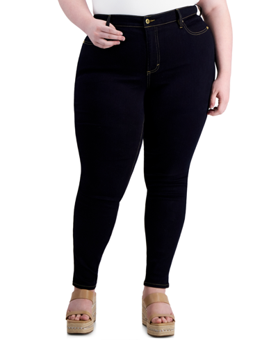 Inc International Concepts Women's Skinny-leg Denim Jeans, Created For Macy's In Dark Indigo