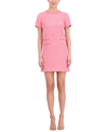 Eliza J Braid Detail Tweed Dress In Pink