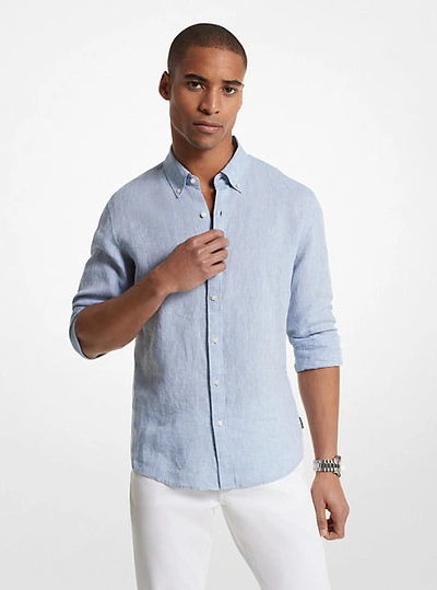 Michael Kors Linen Shirt In Blue