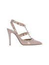 Valentino Rivet Leather High Heels In Pink