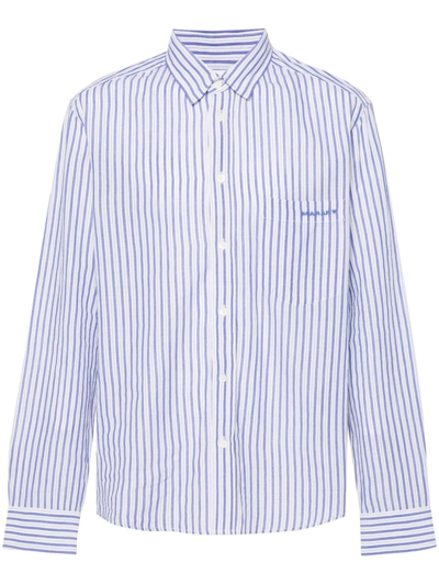 Marant Jasolo Striped Cotton Shirt In Blue