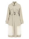 Maison Margiela Long Trench Coat In Beige