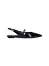Stuart Weitzman Pearl Pointed Toe Ballerina Shoes In Black  