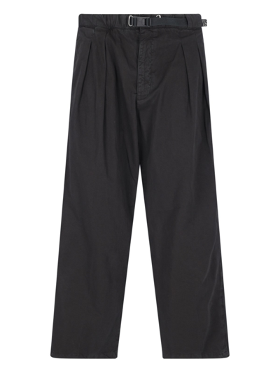 White Sand Straight Trousers In Black  