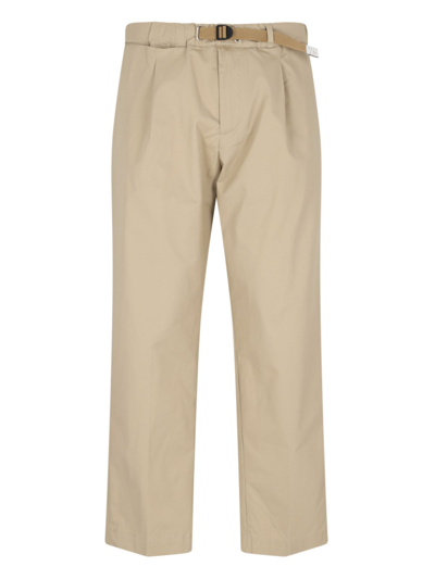 White Sand Straight Trousers In Beige