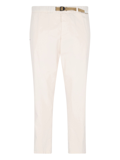 White Sand Belt Detail Pants In White