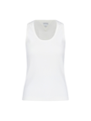 Bottega Veneta Sleeveless Fitted Ribbed Top With Scoop Neckline In White