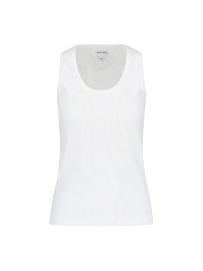 Bottega Veneta Ribbed Top In White