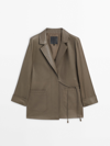 MASSIMO DUTTI BLAZER AUS NAPPALEDER MIT KORDELN