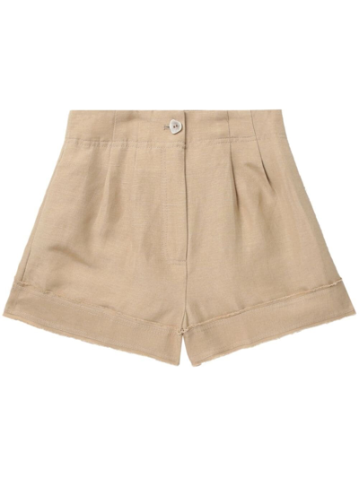 Aje Linen-blend Mini Shorts In Brown