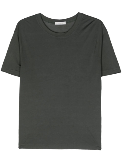 Lemaire T-shirt In Green Silk In Grey