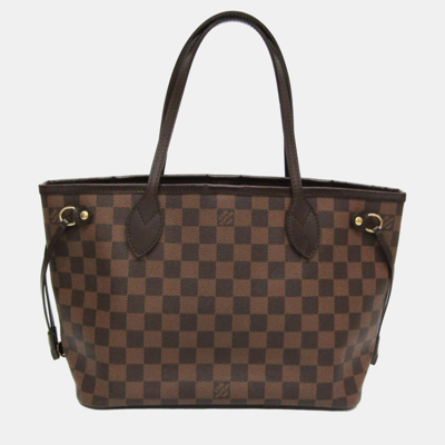 Pre-owned Louis Vuitton Damier Ebene Nm Neverfull Pm Tote Bag In Brown