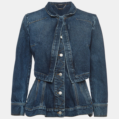 Pre-owned Alexander Mcqueen Blue Layered Denim Jacket M