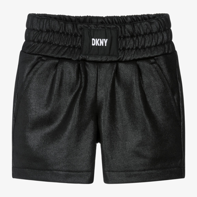 Dkny Kids'  Girls Shimmery Black Jersey Shorts