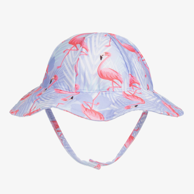 Soli Swim Kids' Girls Lilac Purple Flamingo Swim Hat (upf50+)