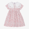 KIDIWI GIRLS RED FLORAL COLLARED DRESS