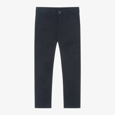 Mayoral Kids' Boys Navy Blue Cotton Chino Trousers