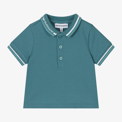 Emporio Armani Baby Boys Green Cotton Polo Shirt