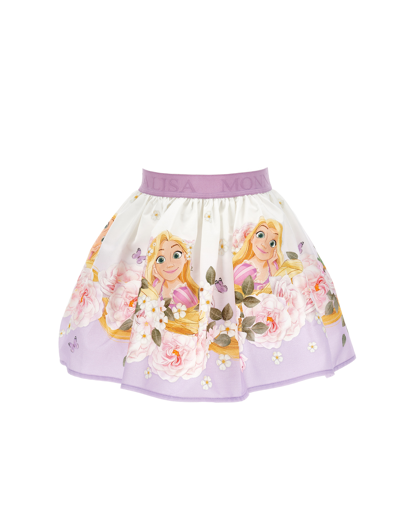 Monnalisa Kids'   Rapunzel Poplin Skirt In Wisteria