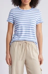 Caslon Core Slub Crewneck T-shirt In Blue C- White Charm Stripe