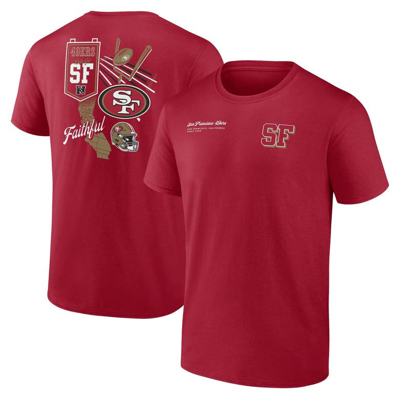 Fanatics Branded Scarlet San Francisco 49ers Split Zone T-shirt